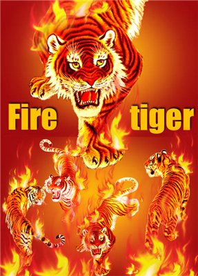 Template for Photoshop - Fire tirg in PSD
