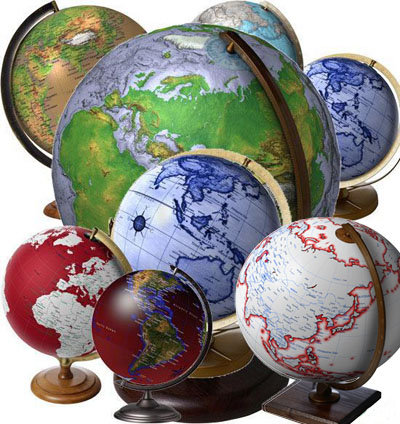 Templates for Photoshop globes